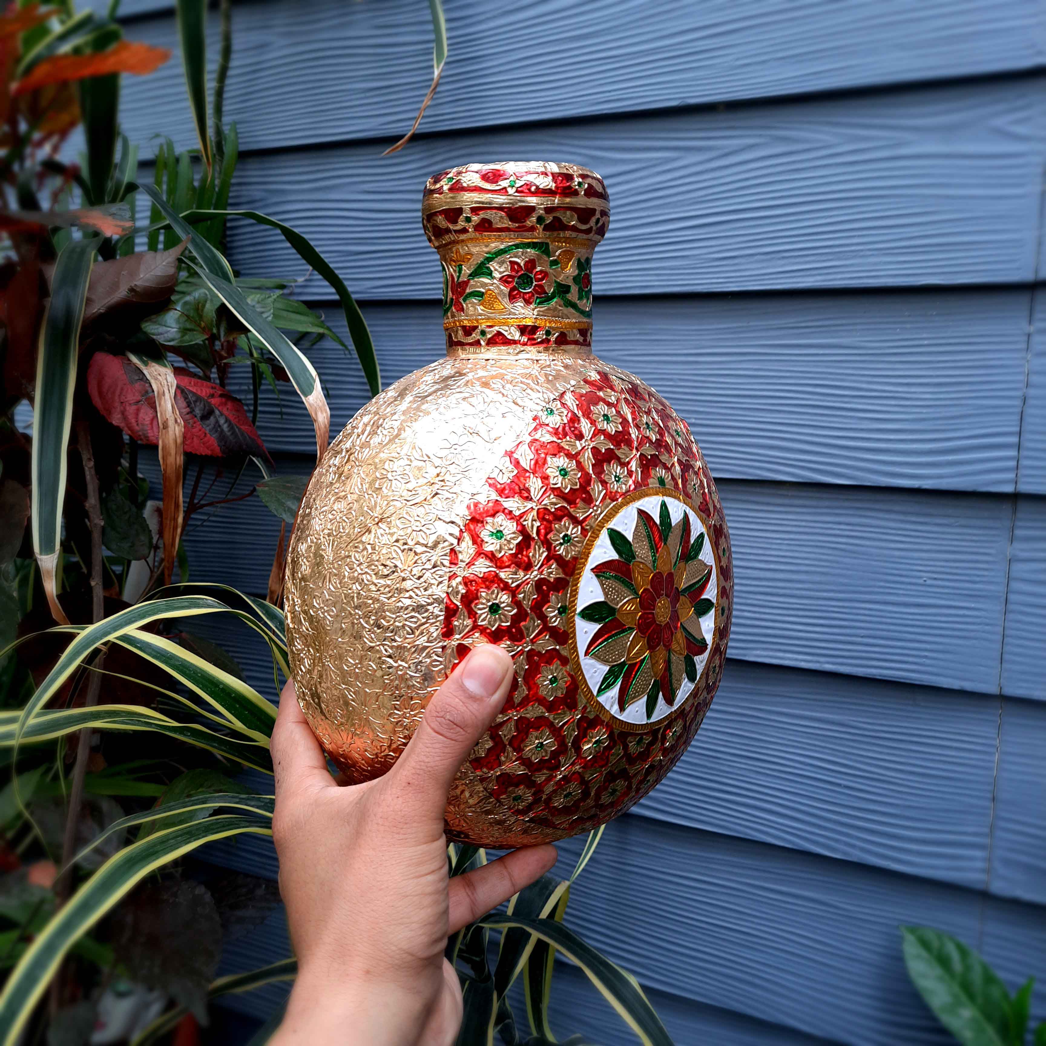 Flower Vase | Pots for Flowers - Metal In Pitcher Design - For Tabletop, Living Room, Home & Office Decoration | Centerpiece for Table Decoration |Vases for Gifts - 11 Inch