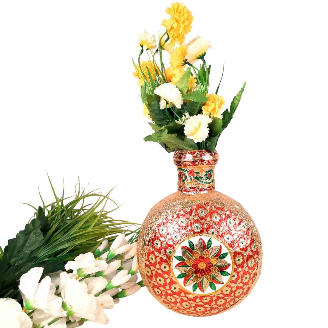 Flower Vase | Pots for Flowers - Metal In Pitcher Design - For Tabletop, Living Room, Home & Office Decoration | Centerpiece for Table Decoration |Vases for Gifts - 11 Inch