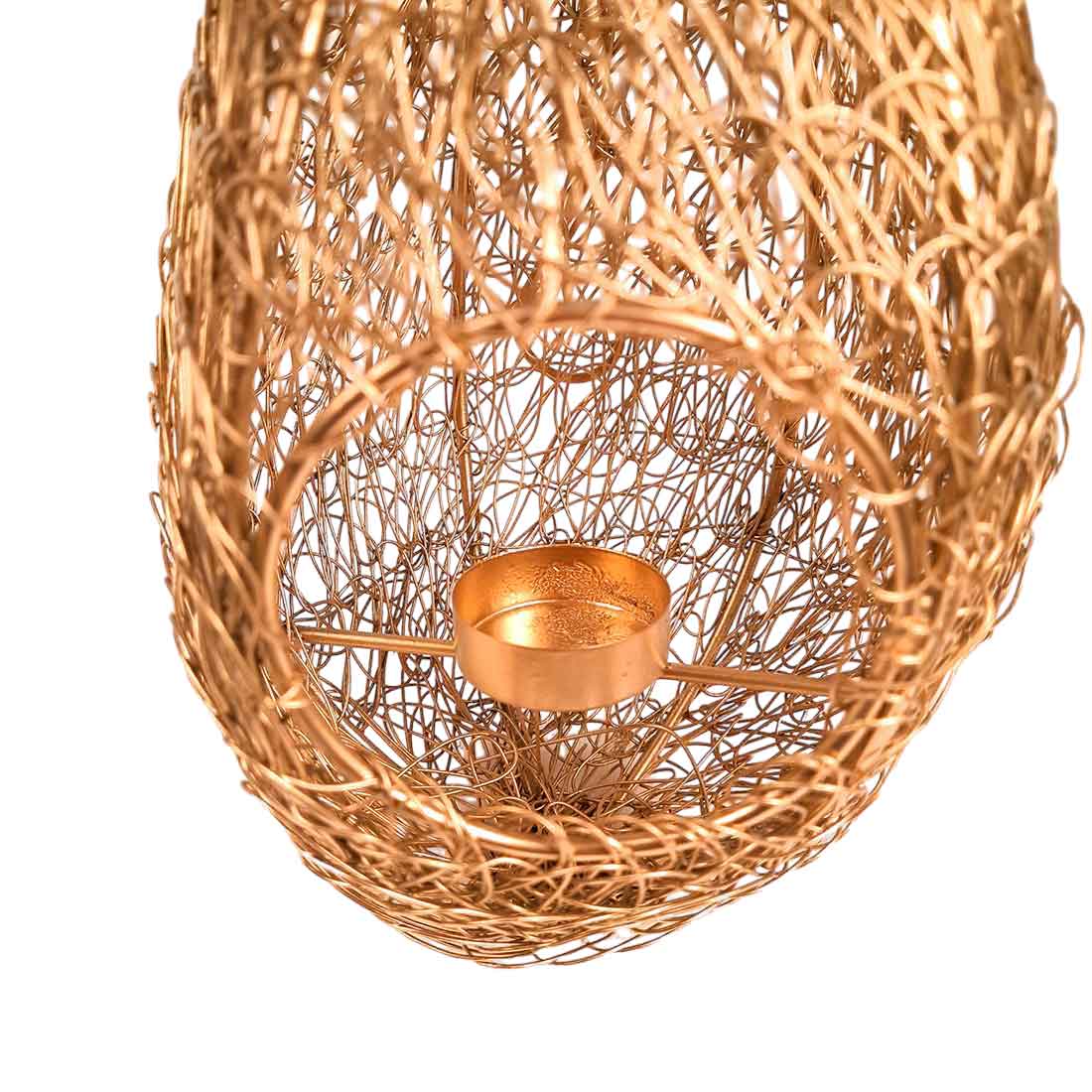 Hanging Tea Light Holder | Bird Nest Design Wall Votive - For Home Decor & Gifts - 11 Inch - apkamart #Style_pack of 1
