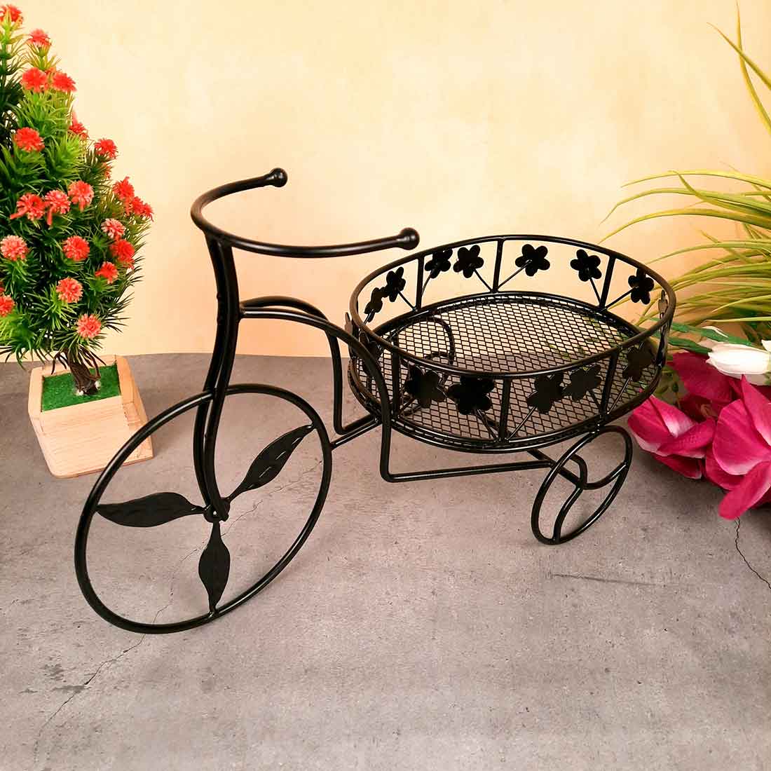 Fruit Basket | Multipurpose Basket - Rickshaw Design - For Fruits, Vegetables, Kitchen & Dining Table Decor - 15 Inch - Apkamart#Style_Pack of 1