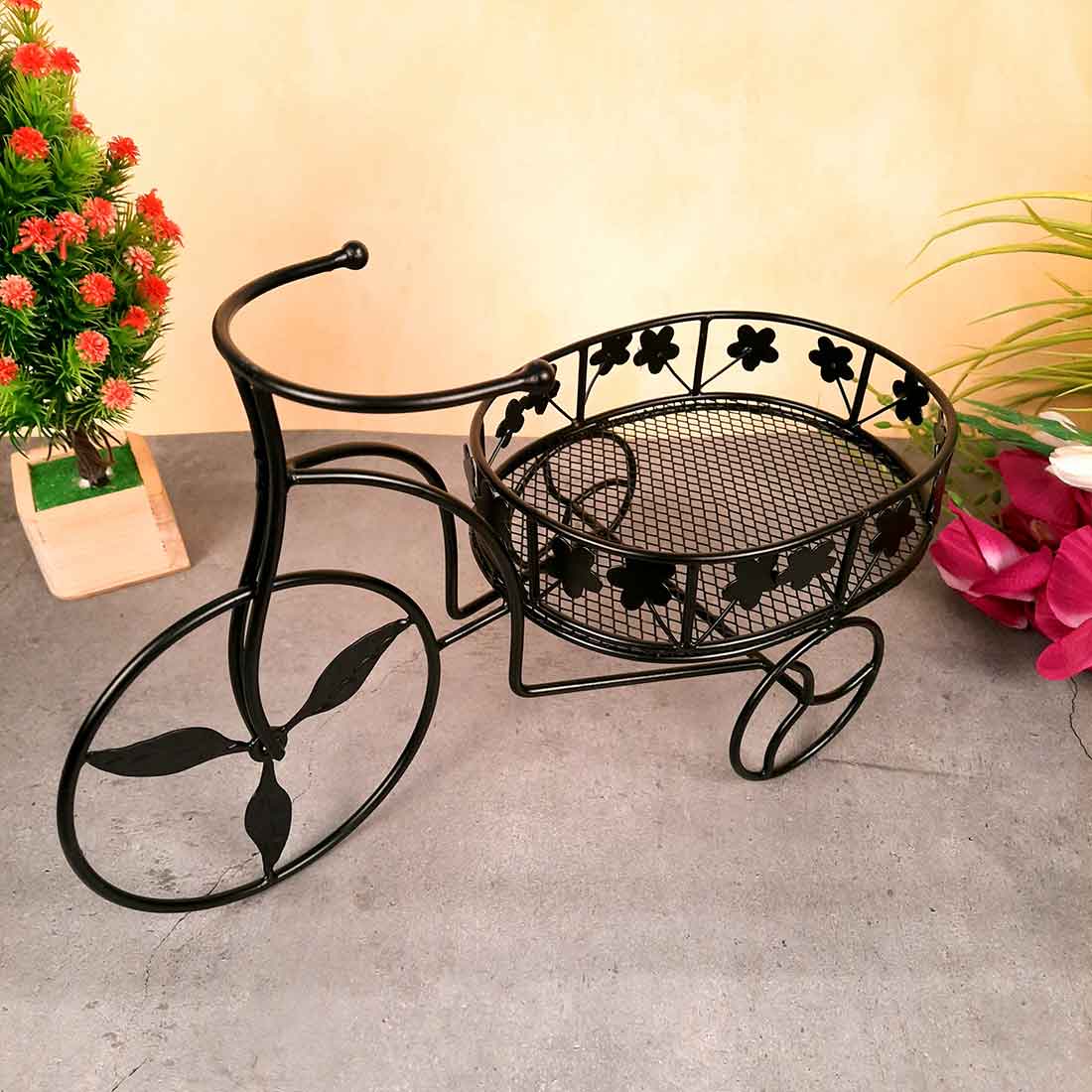 Fruit Basket | Multipurpose Basket - Rickshaw Design - For Fruits, Vegetables, Kitchen & Dining Table Decor - 15 Inch - Apkamart#Style_Pack of 1