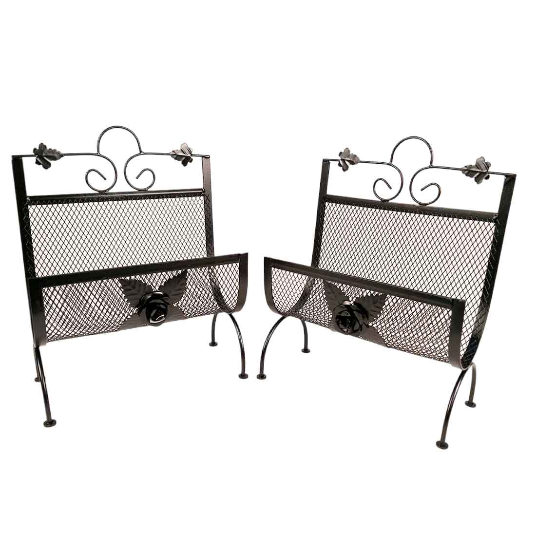 Magazine Holder | Newspaper Stand Cum Organizer - For Home Decor, Living Room, Organising & Gifts - 12 Inch - Apkamart #Style_Pack of 2