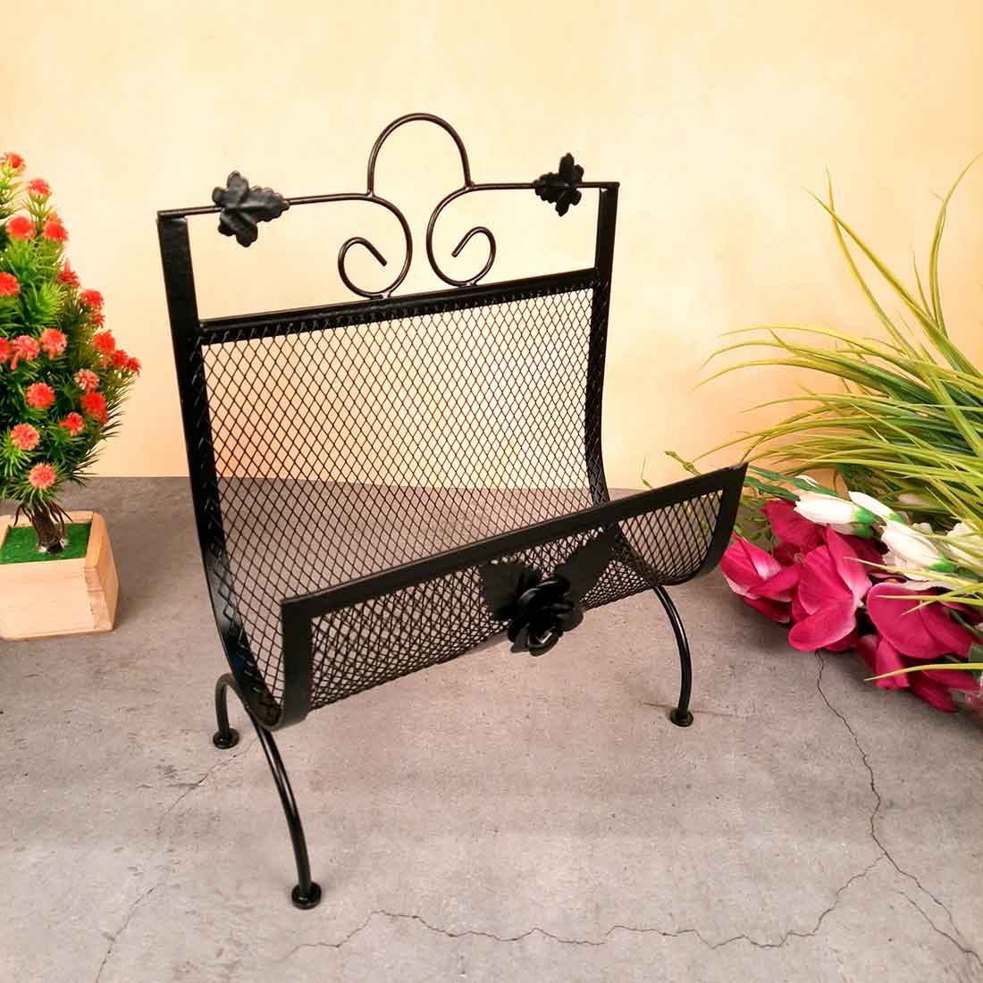 Magazine Holder | Newspaper Stand Cum Organizer - For Home Decor, Living Room, Organising & Gifts - 12 Inch - Apkamart #Style_Pack of 2