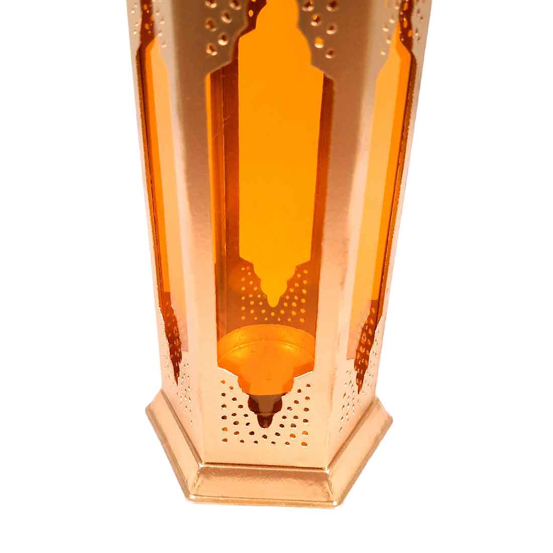 Glass Tealight Candle Holder | Antique Lantern T Ligh Holder Wall Hanging - For Living Room, Home, Entryway Decor - 10 Inch - Apkamart #Style_Pack of 1