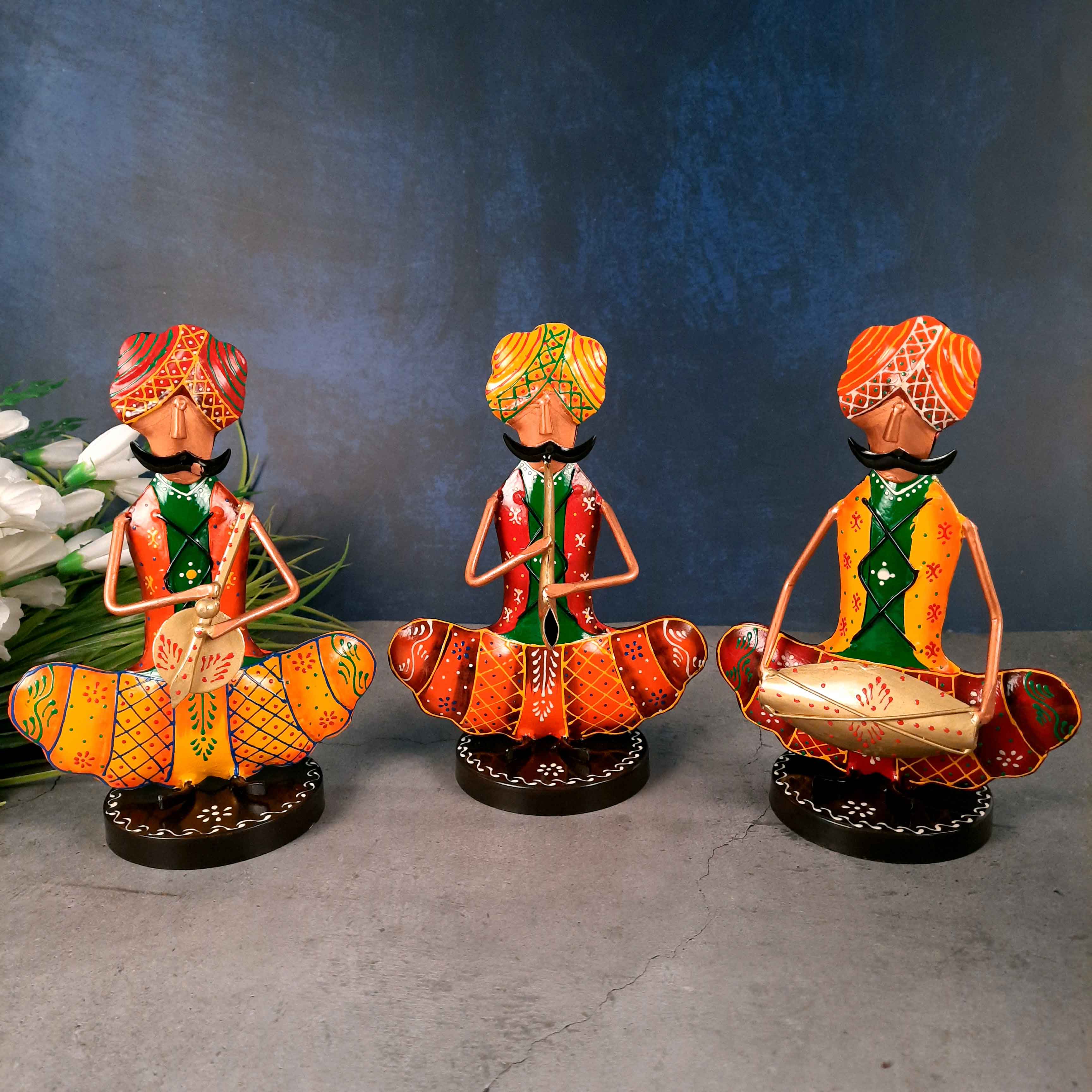 Musician Figurine Showpiece Set | Artifacts for Home, Table, Living Room, TV Unit & Bedroom Office Desk Decor& Gifts - 10 Inch (Pack of 3) - Apkamart #Style_Design 2