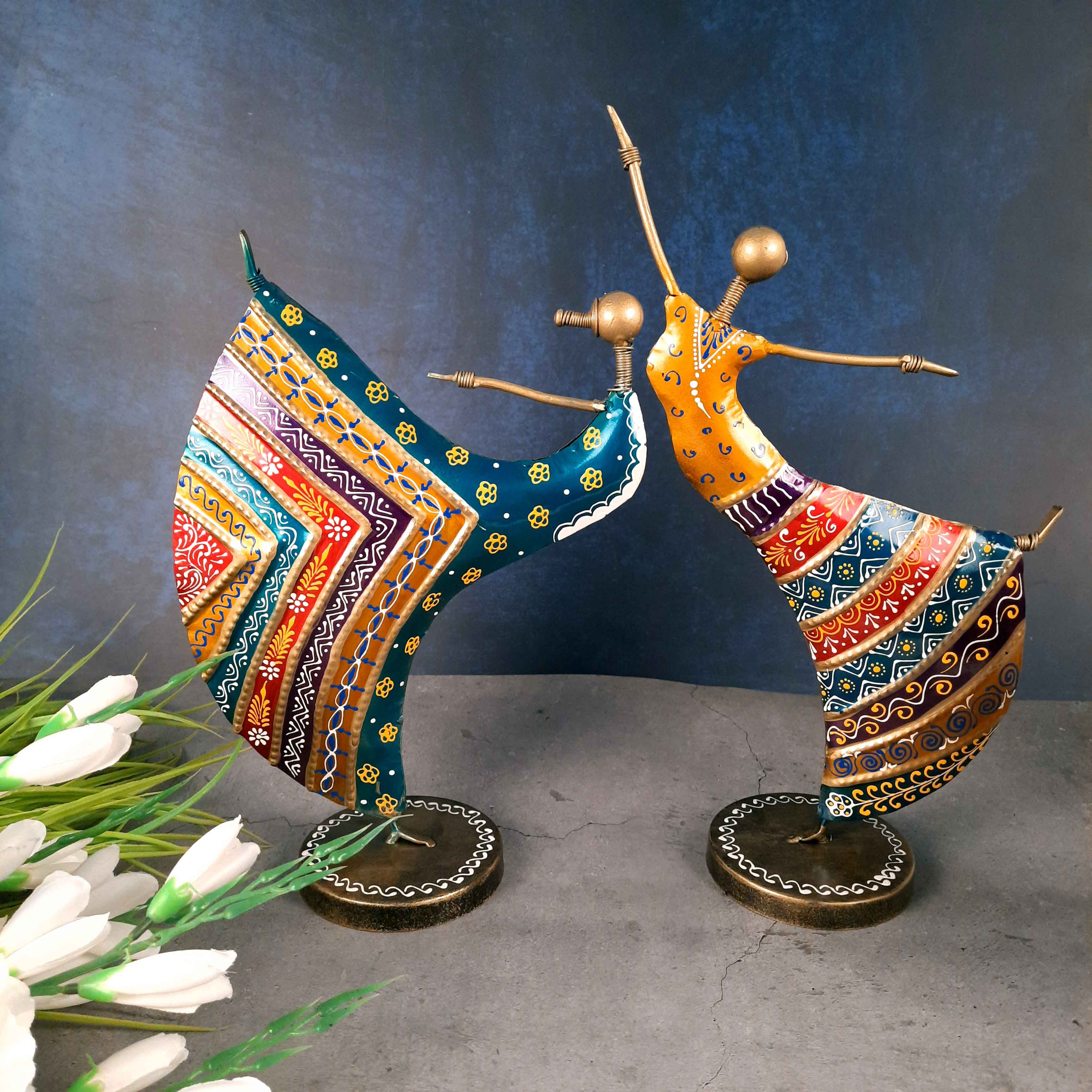 Dancing Lady - Female Figurines - for Side Table Decoration - 16 Inch - Set of 2 - Apkamart #Style_Design 1