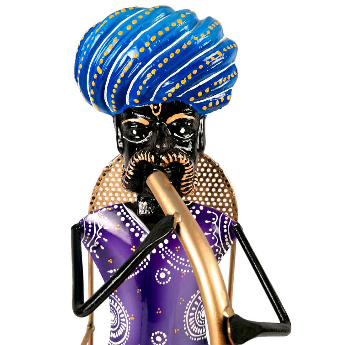 Village Man with Hukka Showpiece | Folk Men Sitting with Hookah Figurine - for Home, Bedroom, Living Room, Office Desk & Bar Decor - Apkamart #Style_Design 1