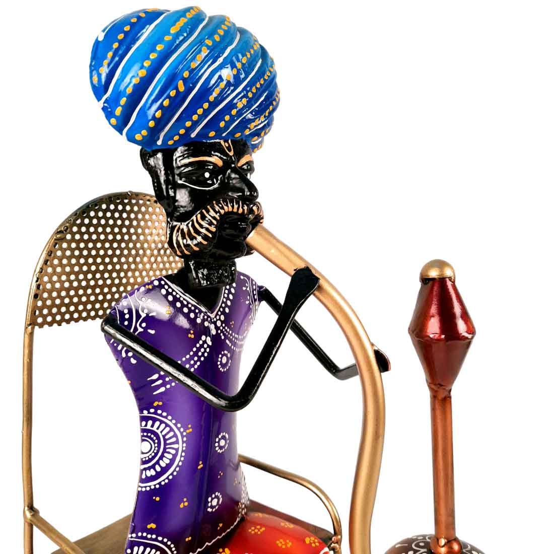 Village Man with Hukka Showpiece | Folk Men Sitting with Hookah Figurine - for Home, Bedroom, Living Room, Office Desk & Bar Decor - Apkamart #Style_Design 1