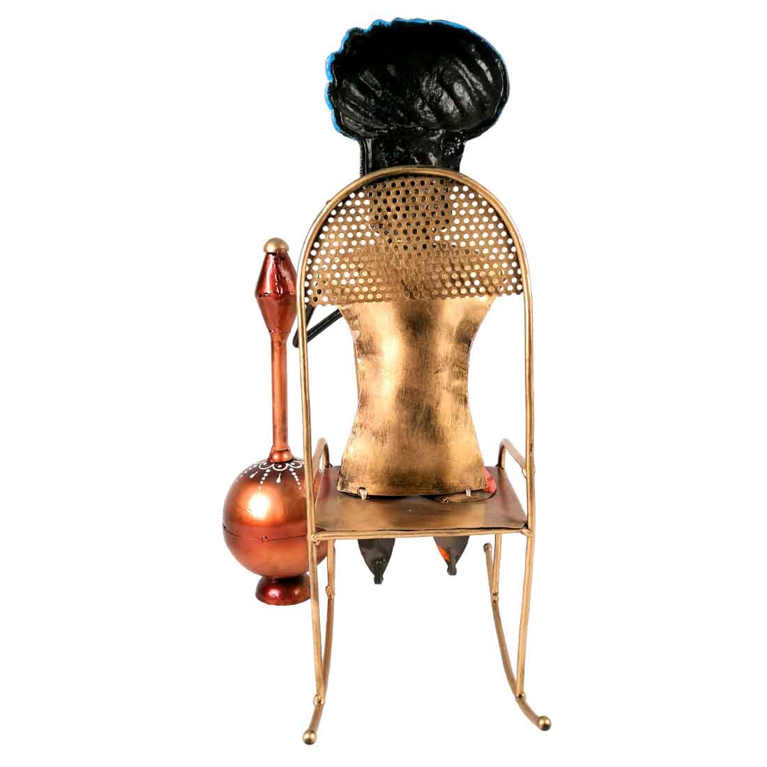 Village Man with Hukka Showpiece | Folk Men Sitting with Hookah Figurine - for Home, Bedroom, Living Room, Office Desk & Bar Decor - Apkamart #Style_Design 1