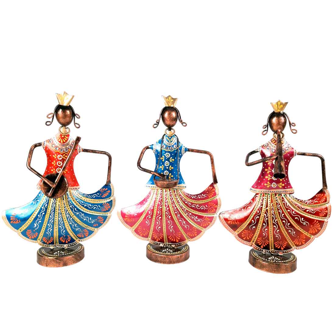 Musician Ladies Showpiece set of 3 - For Living Room, Home Decor & Gifts - 11 Inch - Apkamart