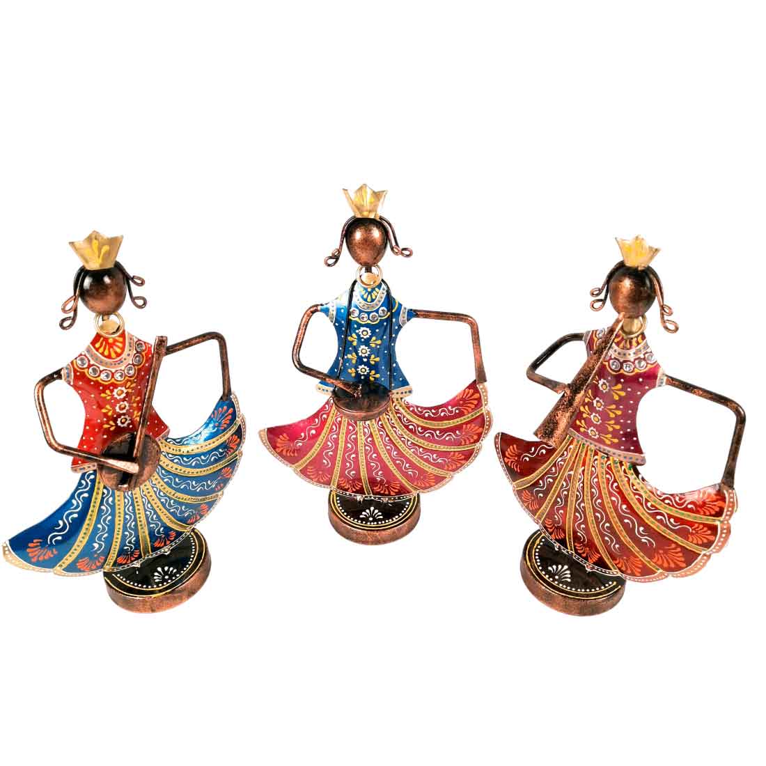 Musician Ladies Showpiece set of 3 - For Living Room, Home Decor & Gifts - 11 Inch - Apkamart