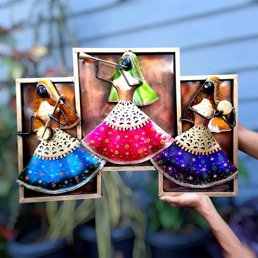 Musicians Wall hanging - Women Playing Musical Instruments Design | Metal Wall Decor - For Living Room, Wall & Home Decor & Gifts - 25 Inches - Apkamart