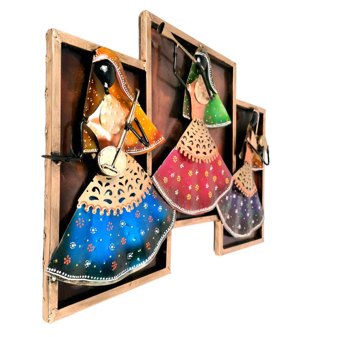 Musicians Wall hanging - Women Playing Musical Instruments Design | Metal Wall Decor - For Living Room, Wall & Home Decor & Gifts - 25 Inches - Apkamart