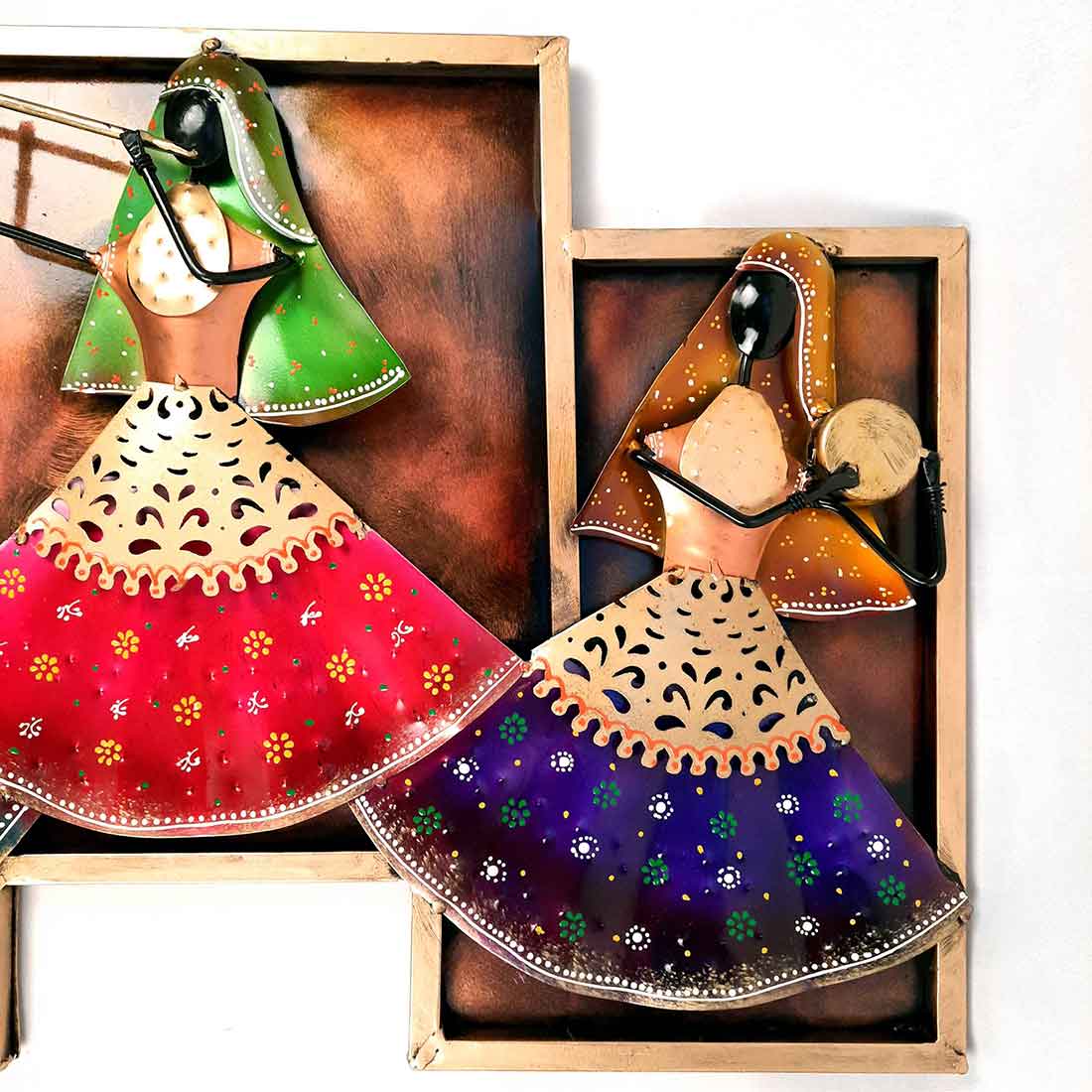 Musicians Wall hanging - Women Playing Musical Instruments Design | Metal Wall Decor - For Living Room, Wall & Home Decor & Gifts - 25 Inches - Apkamart