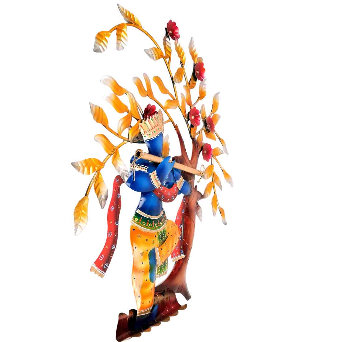 Krishna Wall Hanging | Krishna Playing Flute Wall Art - For Living Room, Wall & Home Decor & Gifts -25 Inch - Apkamart