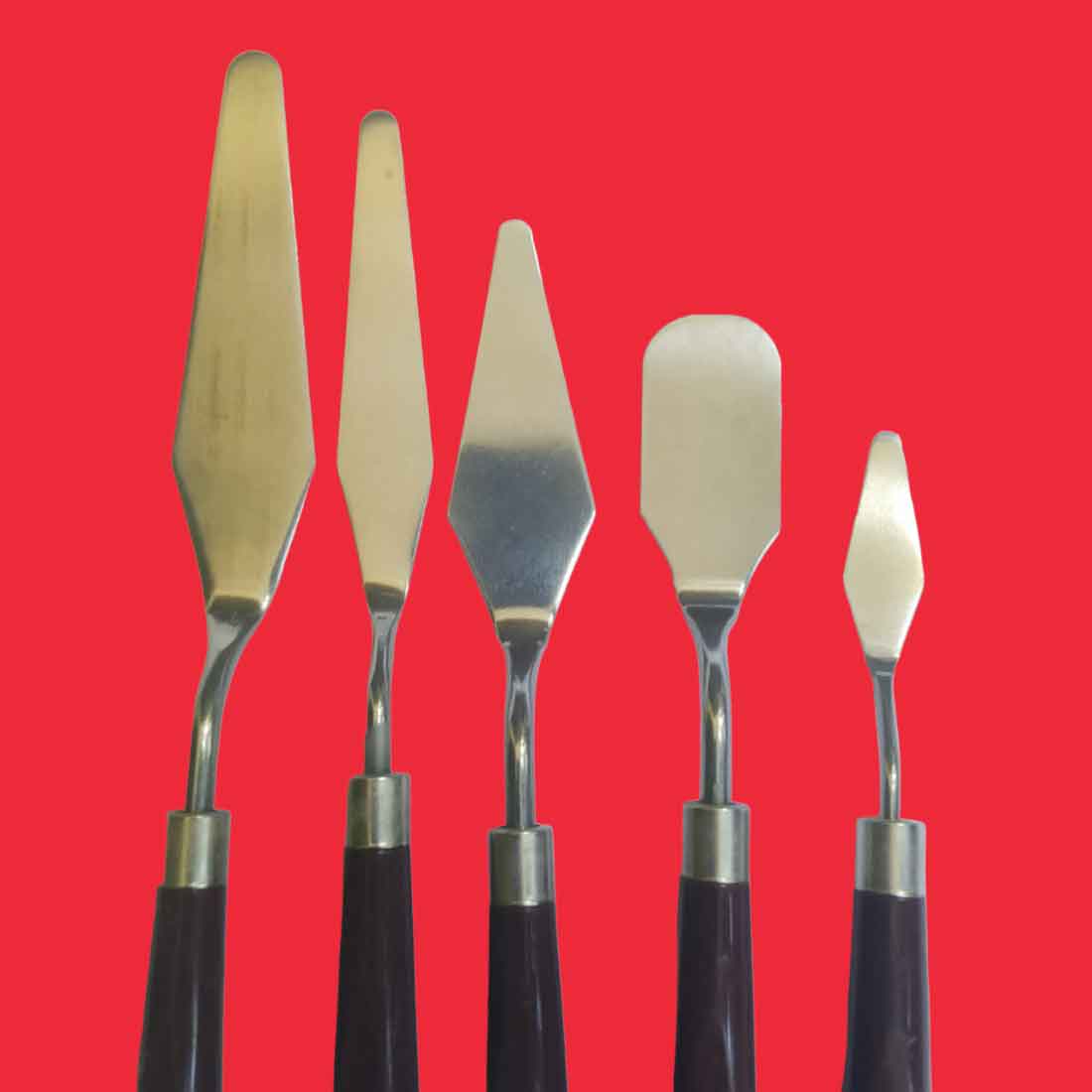 Palette Knives/ Painting Knives | Stainless Steel Scraper Spatula - Set of 5 - Apkamart