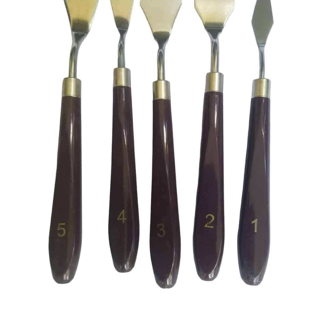 Palette Knives/ Painting Knives | Stainless Steel Scraper Spatula - Set of 5 - Apkamart