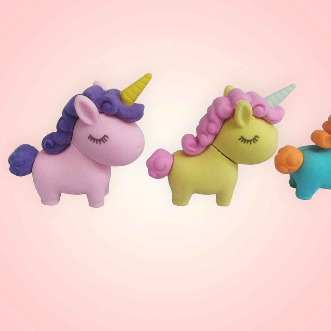 Kids Eraser Unicorn Shape - For Kids, Birthday Return Gift (Pack of 12)