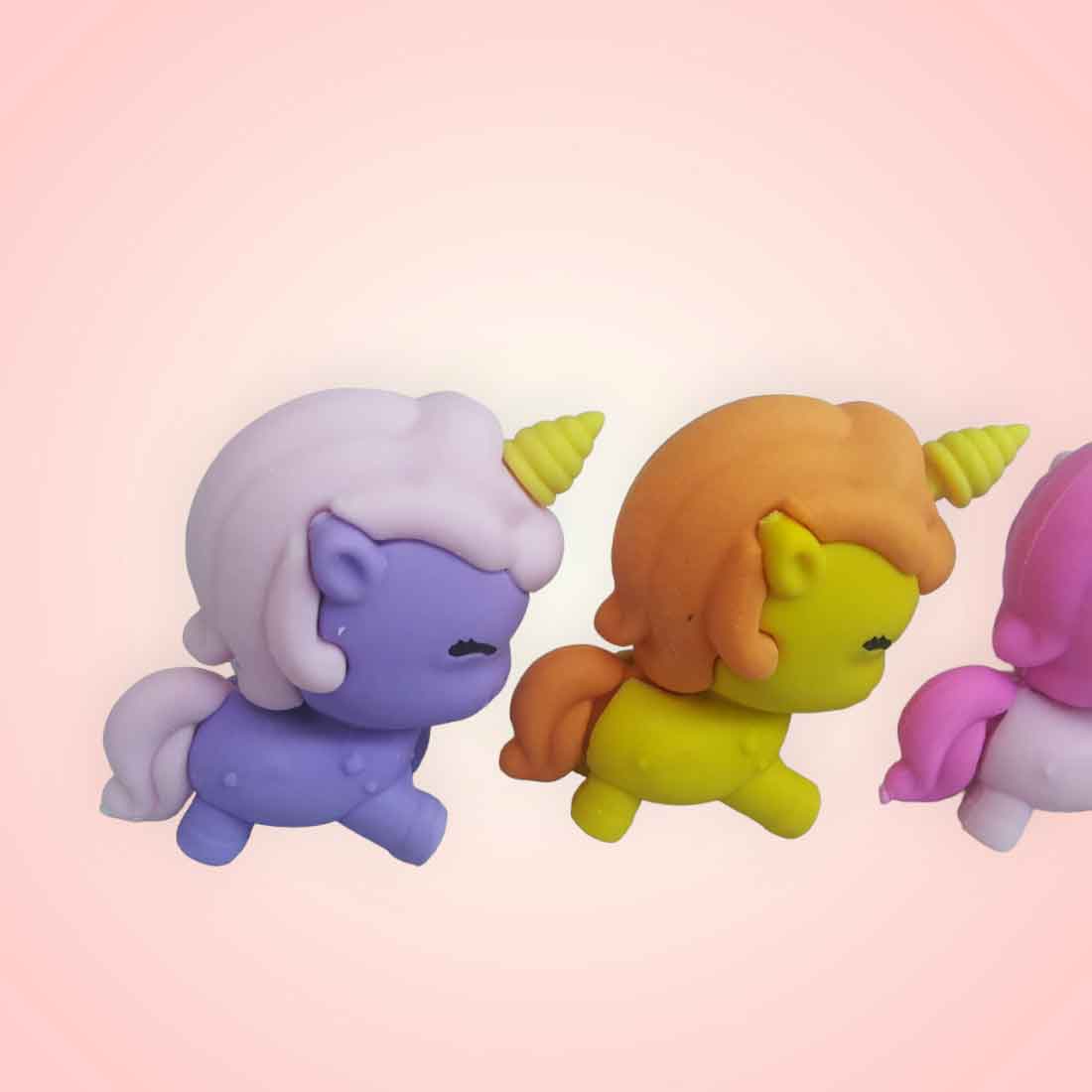 Colourful Unicorn Eraser Set - For Kids, Birthday Return Gift (Pack of 12)