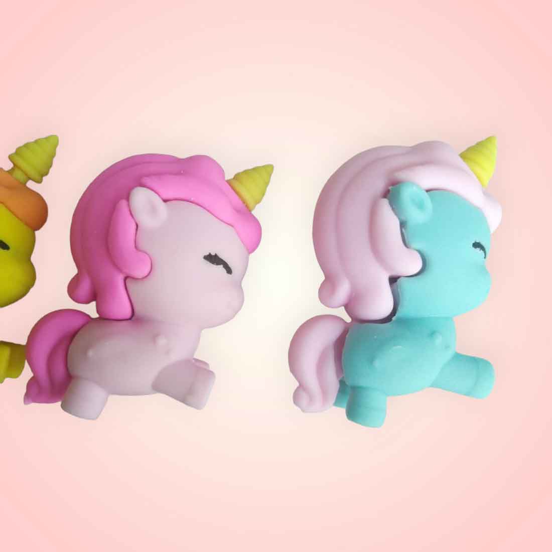 Colourful Unicorn Eraser Set - For Kids, Birthday Return Gift (Pack of 12)