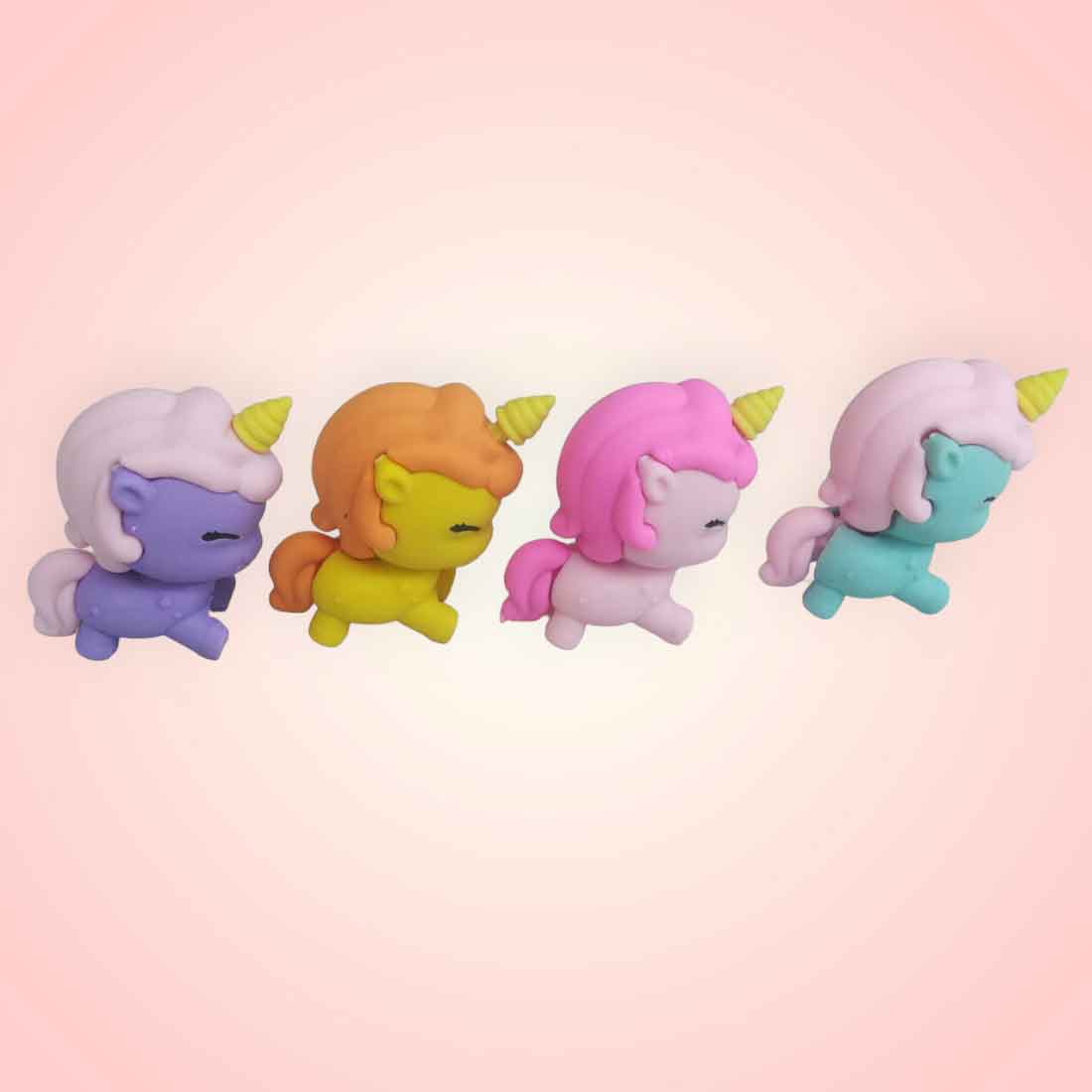 Colourful Unicorn Eraser Set - For Kids, Birthday Return Gift (Pack of 12)