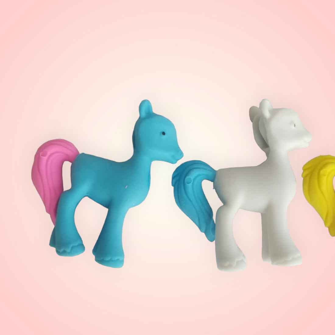 Unicorn Shape 3D Pencil Eraser - For Kids, Birthday Return Gift (Pack of 12)