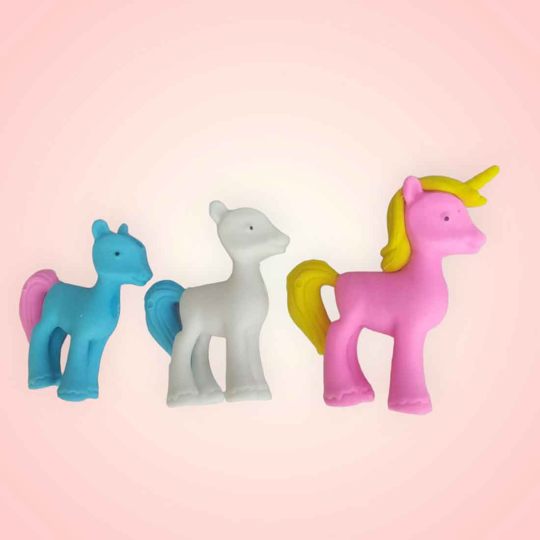 Unicorn Shape 3D Pencil Eraser - For Kids, Birthday Return Gift (Pack of 12)