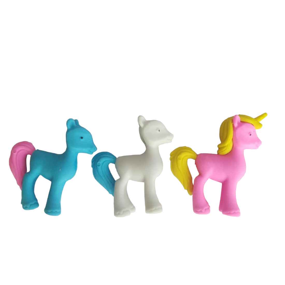 Unicorn Shape 3D Pencil Eraser - For Kids, Birthday Return Gift (Pack of 12)