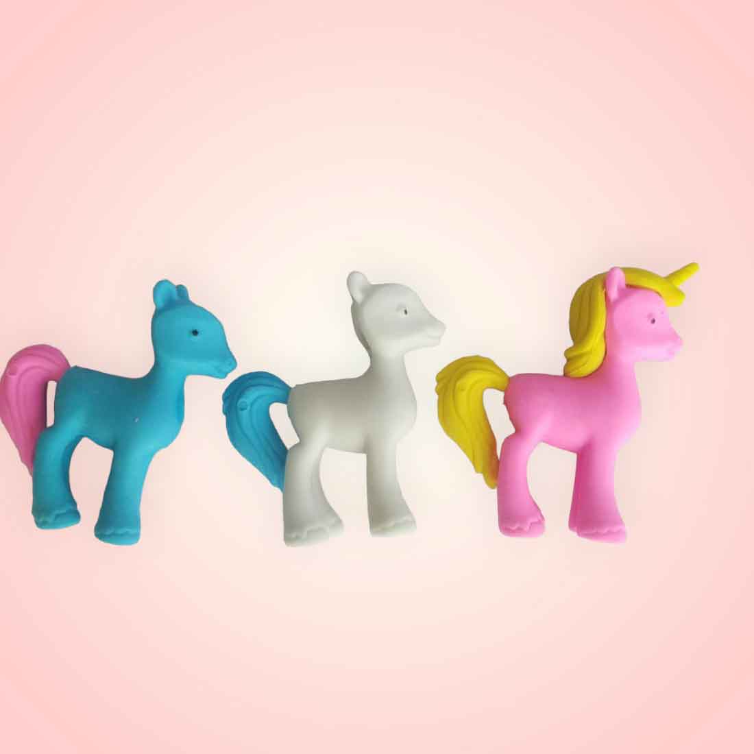 Unicorn Shape 3D Pencil Eraser - For Kids, Birthday Return Gift (Pack of 12)