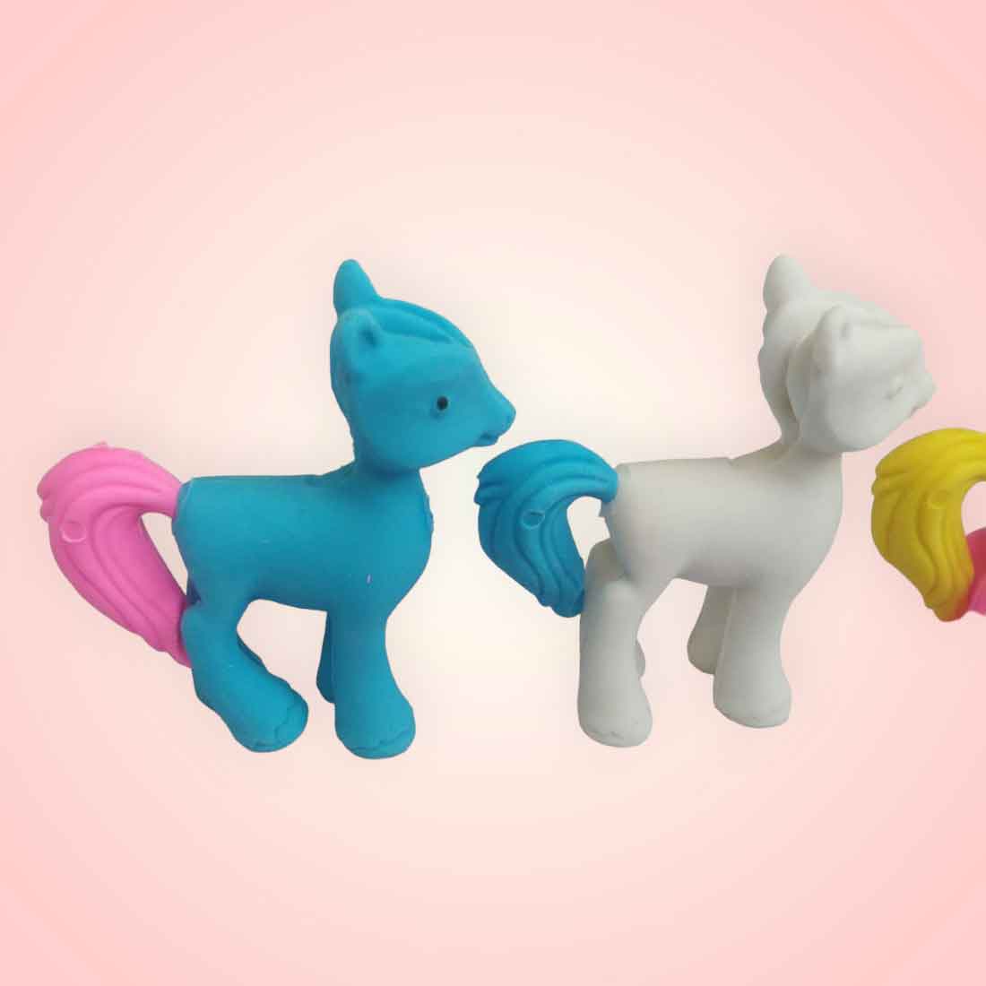 Unicorn Shape 3D Pencil Eraser - For Kids, Birthday Return Gift (Pack of 12)