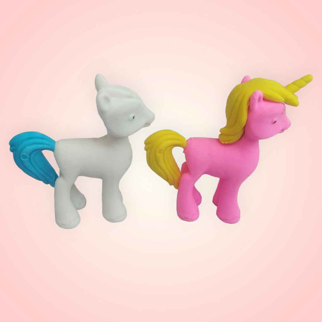 Unicorn Shape 3D Pencil Eraser - For Kids, Birthday Return Gift (Pack of 12)