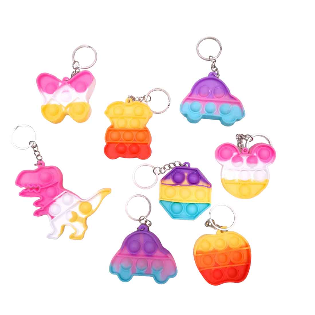 Pop It Keychains | Push Pop Bubble Popping Toy in Assorted Colour & Designs - For Kids, Gifts & Return Gifts - Apkamart