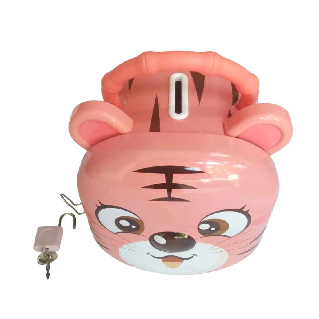Tiger Coin Box | Piggy Bank with Lock & Key | Gullak - Money Bank For Kid's Birthday & Return Gift - Apkamart
