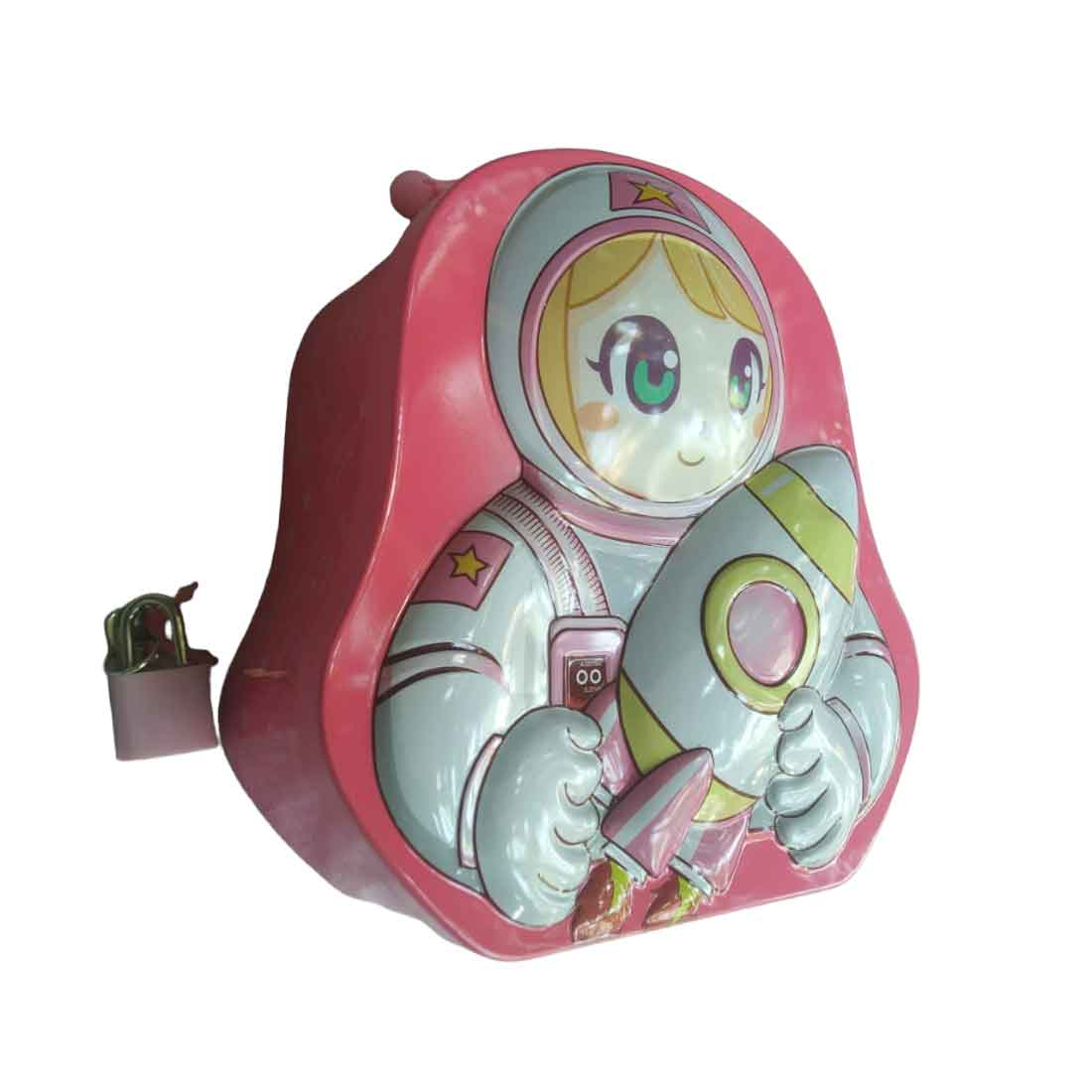 Astronaut Piggy Bank | Coin Box | Gullak | Money Box with Lock & Keys - For Kid's Birthday & Return Gift - Apkamart