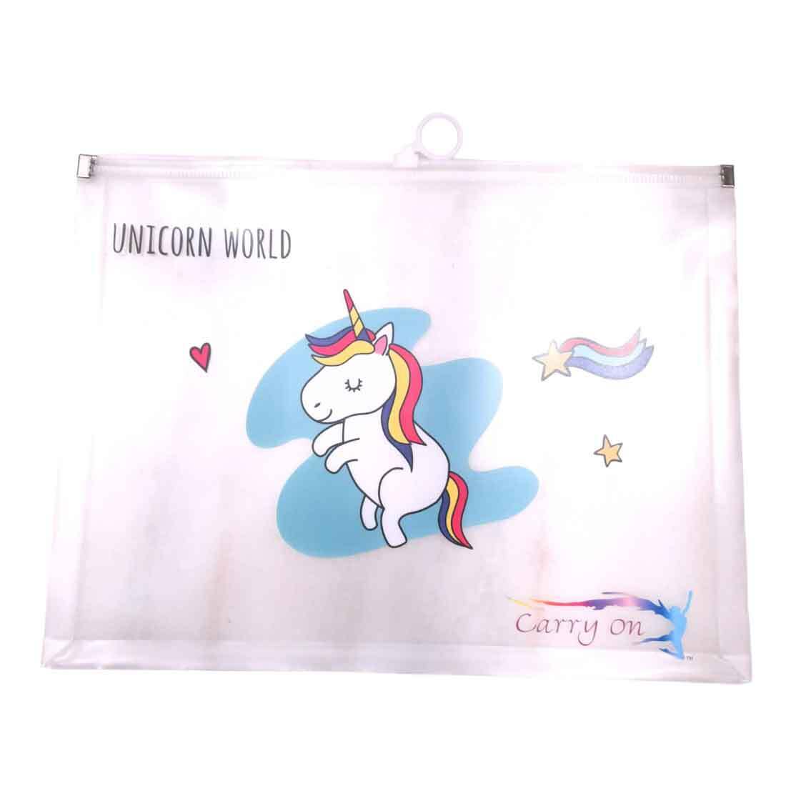 Unicorn A5 Zip Folder for Documents Return Gift | Small Zip Folder for Kids (Pack of 3)
