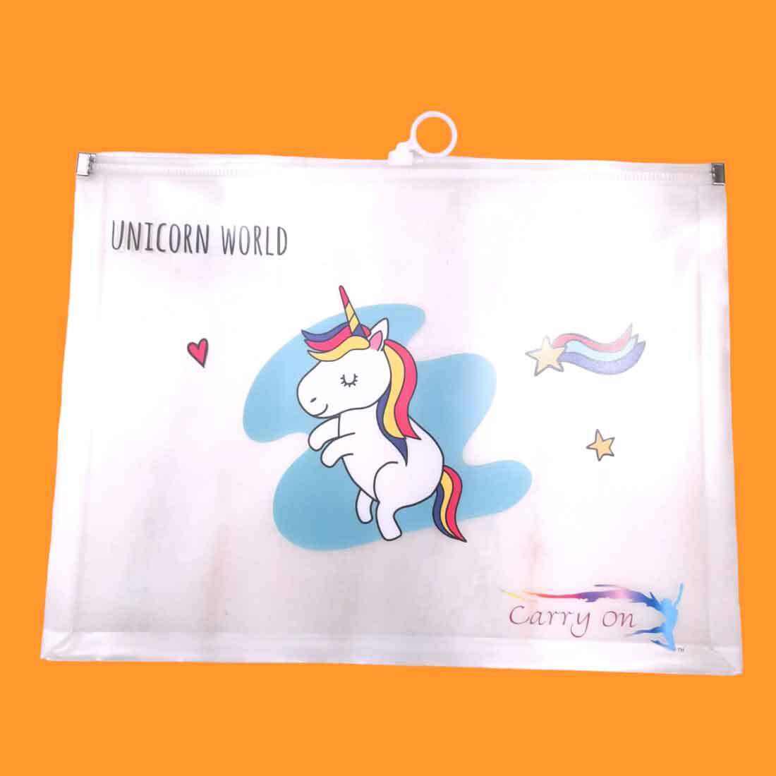 Unicorn A5 Zip Folder for Documents Return Gift | Small Zip Folder for Kids (Pack of 3)