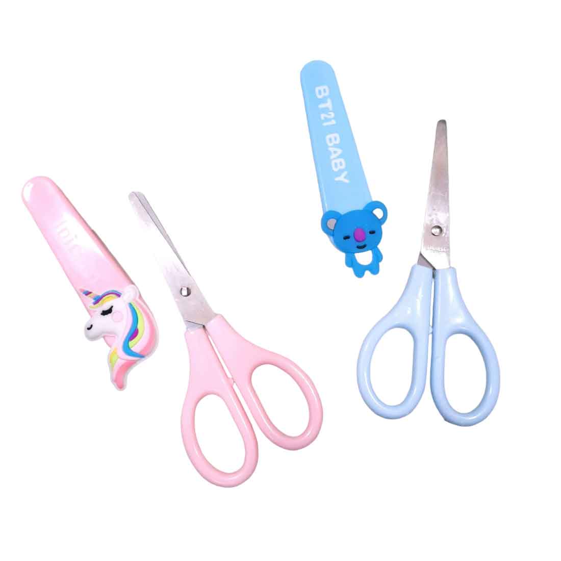 Unicorn Scissors with Cover | Kids-Friendly Craft Scissors in Assorted Colors – for School, Art and Craft (Pack of 3)