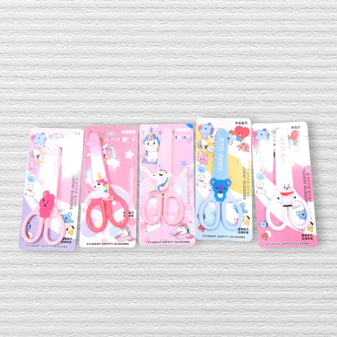 Unicorn Scissors with Cover | Kids-Friendly Craft Scissors in Assorted Colors – for School, Art and Craft (Pack of 3)