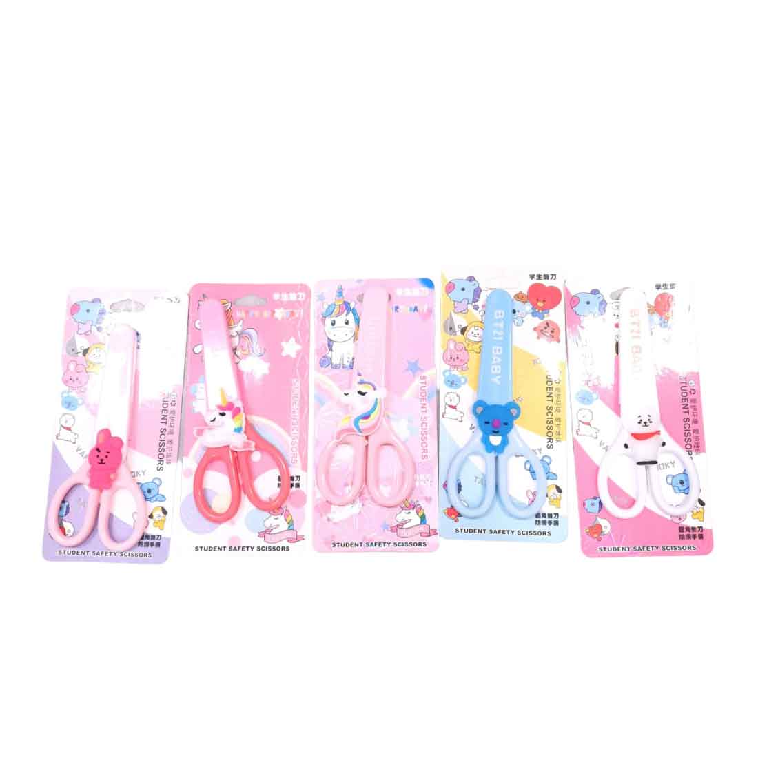 Unicorn Scissors with Cover | Kids-Friendly Craft Scissors in Assorted Colors – for School, Art and Craft (Pack of 3)