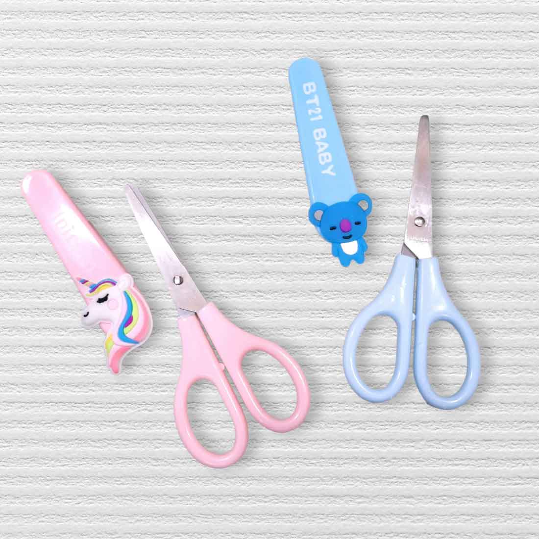 Unicorn Scissors with Cover | Kids-Friendly Craft Scissors in Assorted Colors – for School, Art and Craft (Pack of 3)