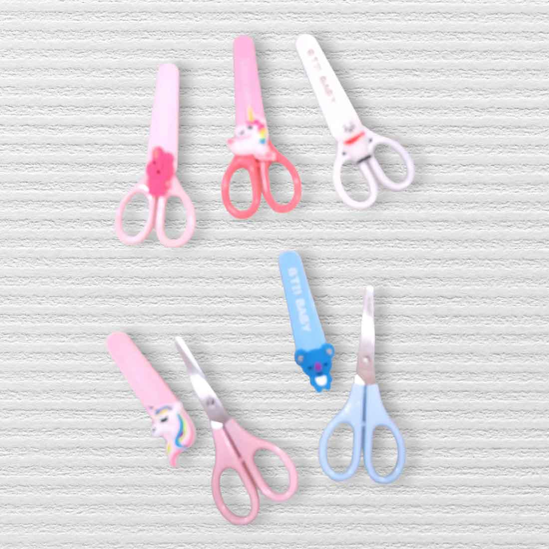 Unicorn Scissors with Cover | Kids-Friendly Craft Scissors in Assorted Colors – for School, Art and Craft (Pack of 3)