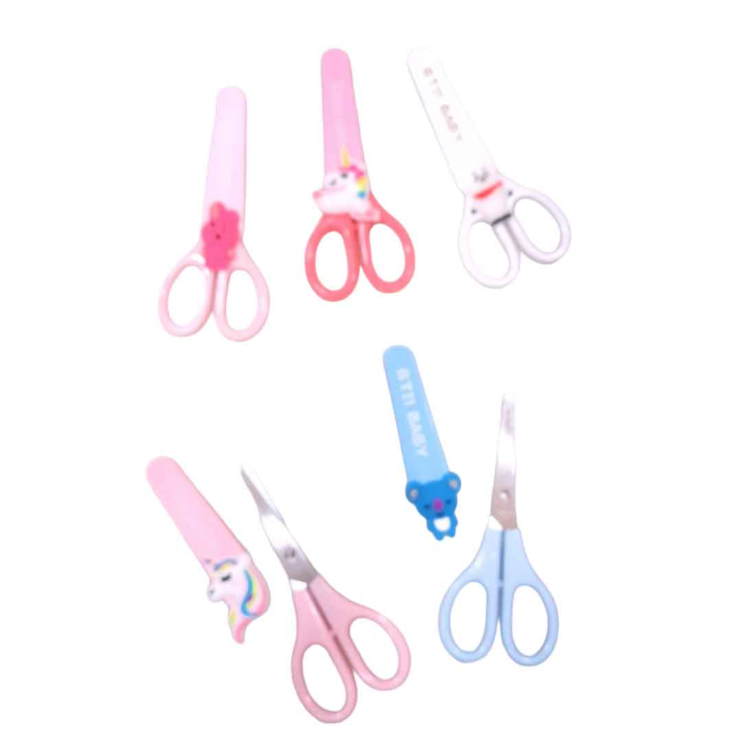 Unicorn Scissors with Cover | Kids-Friendly Craft Scissors in Assorted Colors – for School, Art and Craft (Pack of 3)