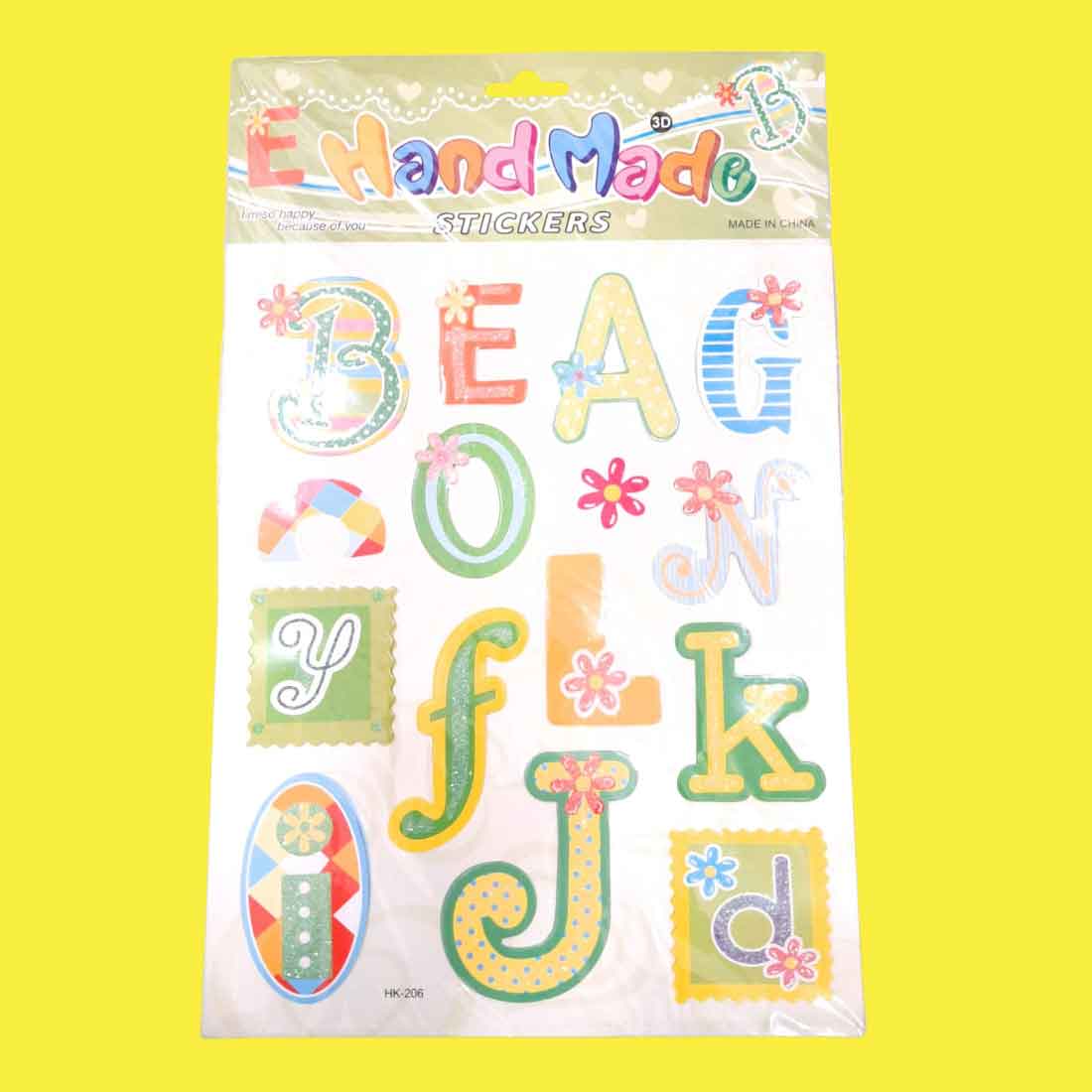 Colorful 3D A4 Size Stickers - For Kids | Gifts & Return Gifts ( Pack of 5) - Apkamart