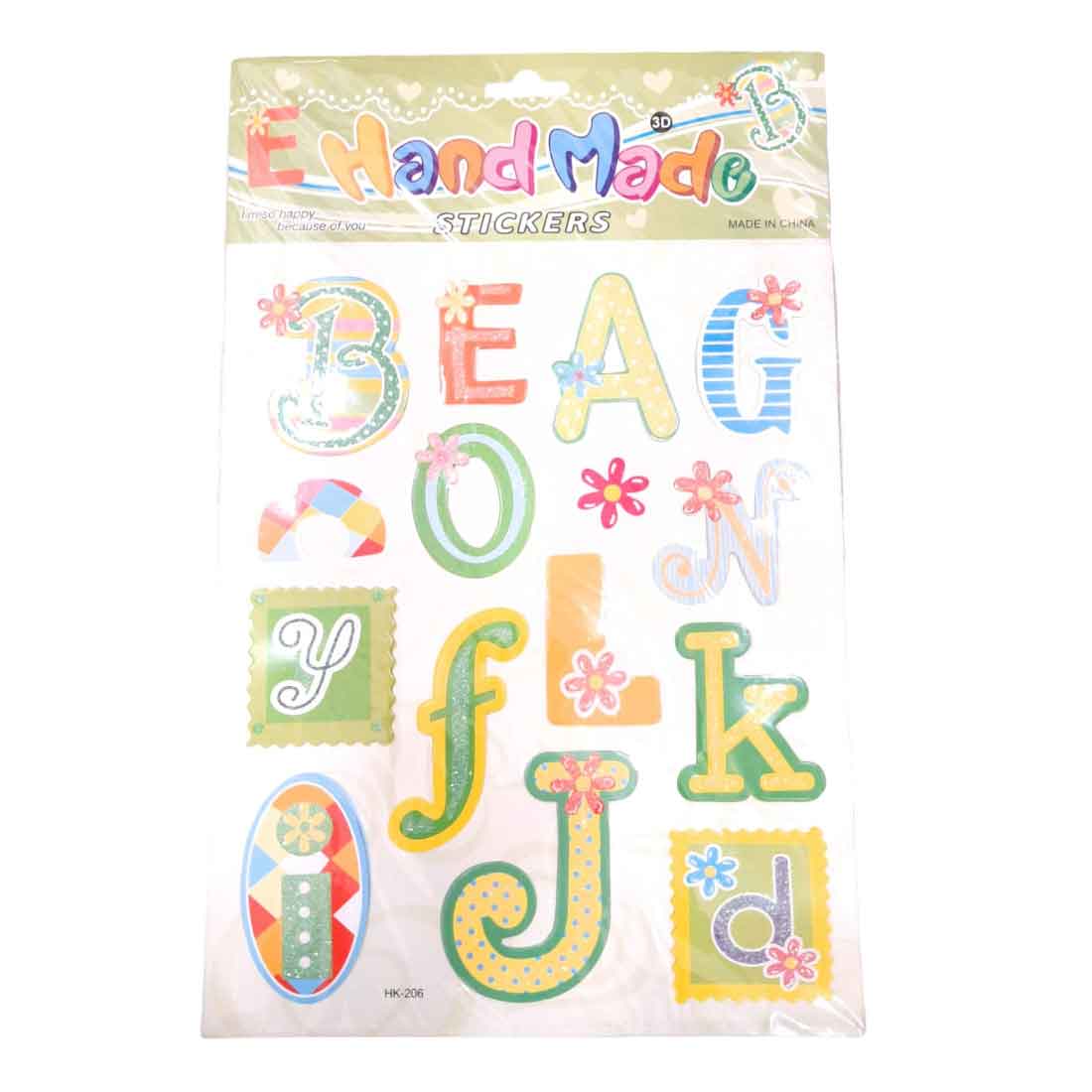 Colorful 3D A4 Size Stickers - For Kids | Gifts & Return Gifts ( Pack of 5) - Apkamart
