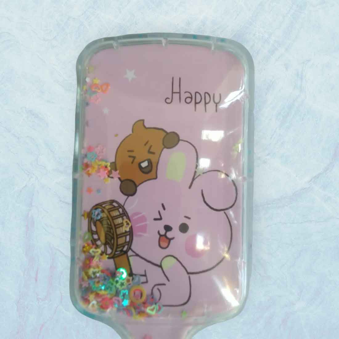 Cute Cartoon Glittery HairBrush – For Kids | Gifts & Return Gifts | Assorted Colors and Design (Pack of 2) - Apkamart