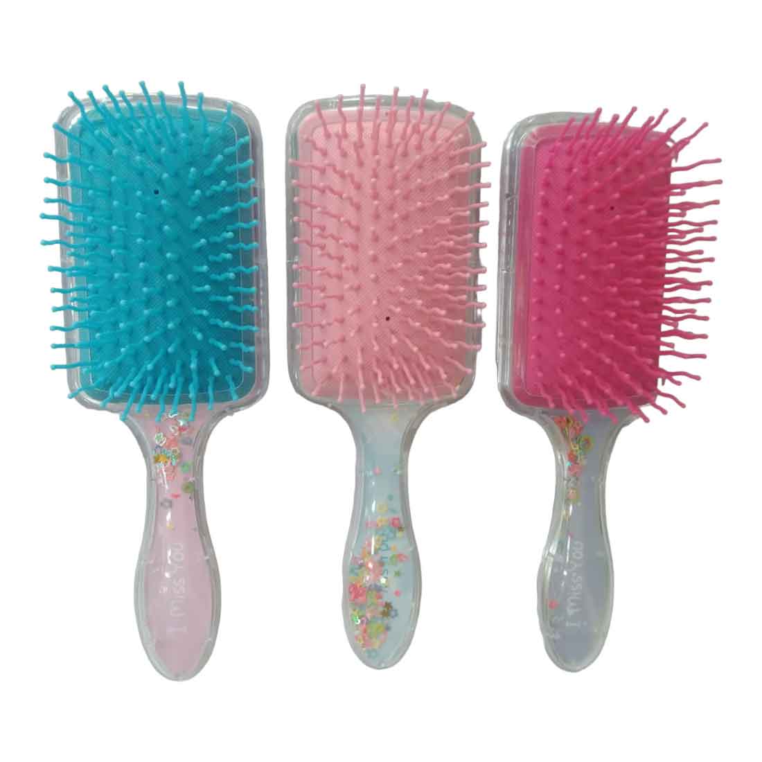 Cute Cartoon Glittery HairBrush – For Kids | Gifts & Return Gifts | Assorted Colors and Design (Pack of 2) - Apkamart