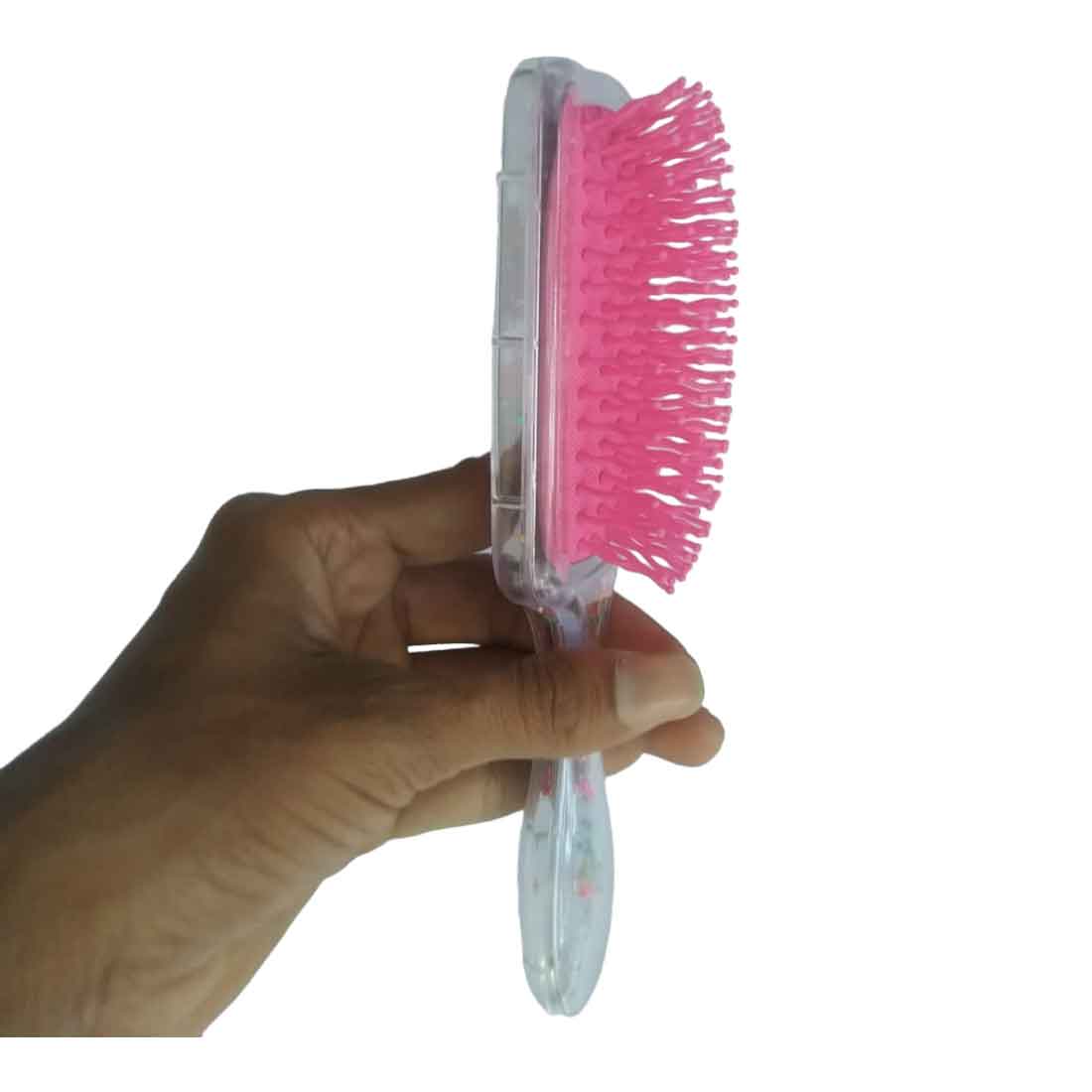 Cute Cartoon Glittery HairBrush – For Kids | Gifts & Return Gifts | Assorted Colors and Design (Pack of 2) - Apkamart