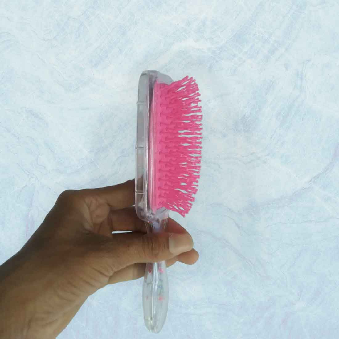 Cute Cartoon Glittery HairBrush – For Kids | Gifts & Return Gifts | Assorted Colors and Design (Pack of 2) - Apkamart