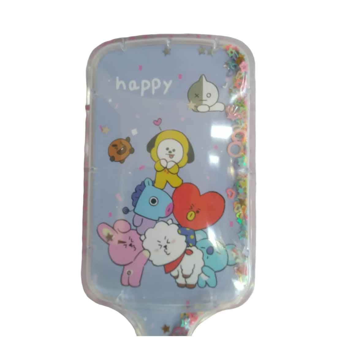 Cute Cartoon Glittery HairBrush – For Kids | Gifts & Return Gifts | Assorted Colors and Design (Pack of 2) - Apkamart