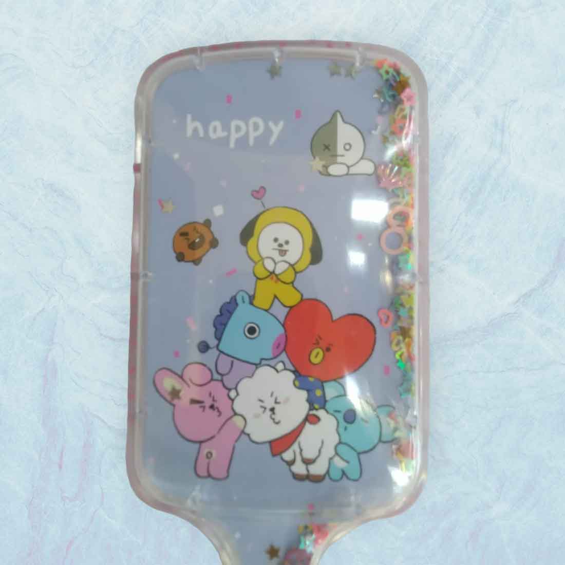 Cute Cartoon Glittery HairBrush – For Kids | Gifts & Return Gifts | Assorted Colors and Design (Pack of 2) - Apkamart